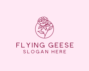 Floral Rose Flower logo design