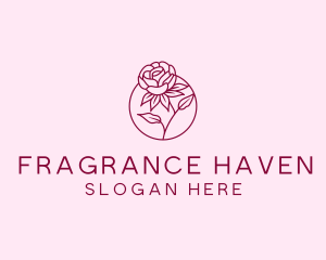 Floral Rose Flower logo design