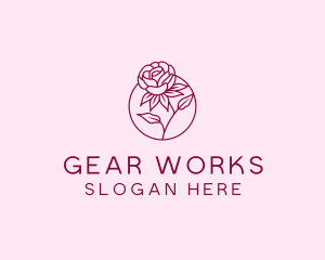 Floral Rose Flower logo design