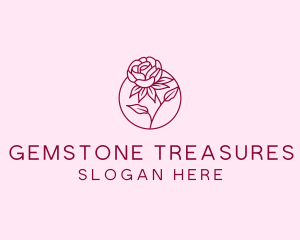 Floral Rose Flower logo design