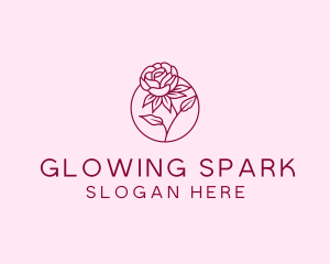 Floral Rose Flower logo design