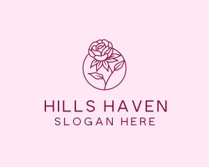 Floral Rose Flower logo design