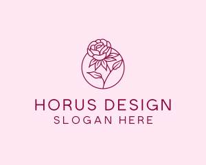 Floral Rose Flower logo design