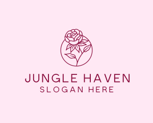 Floral Rose Flower logo design