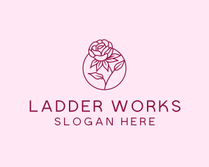 Floral Rose Flower logo design