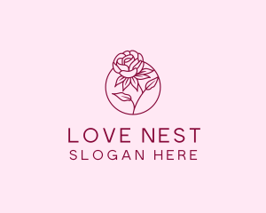 Valentines - Floral Rose Flower logo design