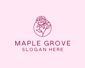 Floral Rose Flower logo design