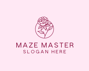 Floral Rose Flower logo design