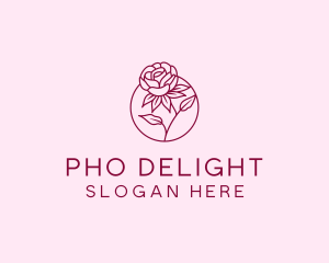 Floral Rose Flower logo design