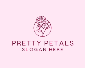 Floral Rose Flower logo design