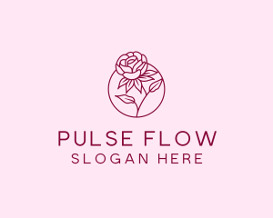 Floral Rose Flower logo design