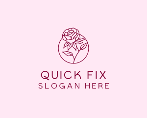 Floral Rose Flower logo design