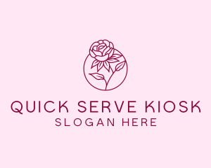 Floral Rose Flower logo design