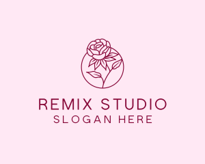 Floral Rose Flower logo design