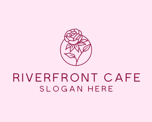 Floral Rose Flower logo design