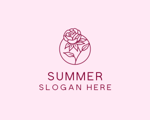 Floral Rose Flower logo design