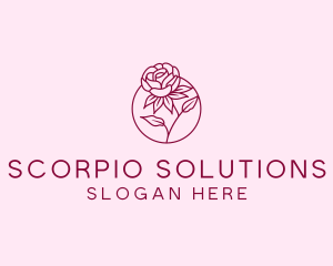 Floral Rose Flower logo design