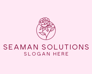 Floral Rose Flower logo design