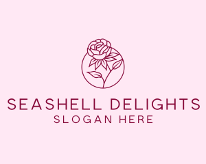 Floral Rose Flower logo design