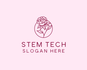 Stem - Rose Flower Bloom logo design