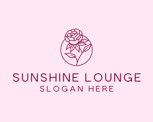 Floral Rose Flower logo design