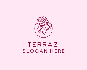 Floral Rose Flower logo design