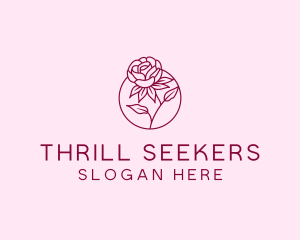 Floral Rose Flower logo design