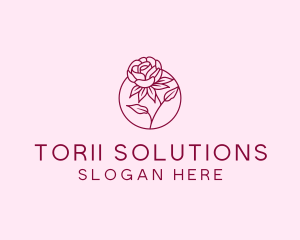 Floral Rose Flower logo design