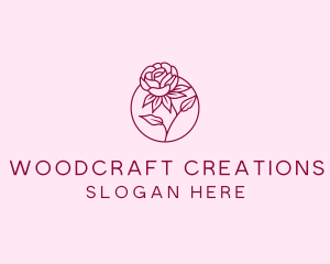 Floral Rose Flower logo design