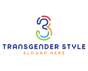 Transgender - Colorful Outline Number Three logo design