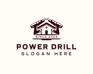 Construction Drill  Renovation logo design