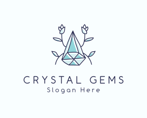 Floral Crystal Gem logo design