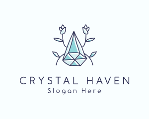 Floral Crystal Gem logo design