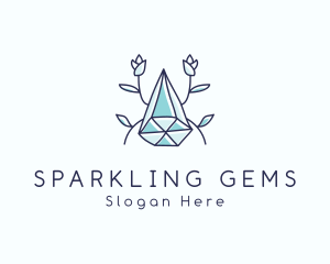 Floral Crystal Gem logo design