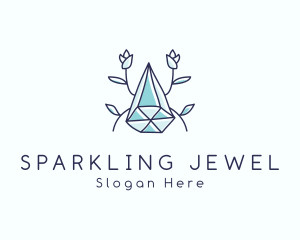 Floral Crystal Gem logo design