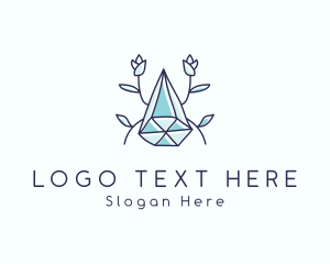 Precious Stone - Floral Crystal Gem logo design