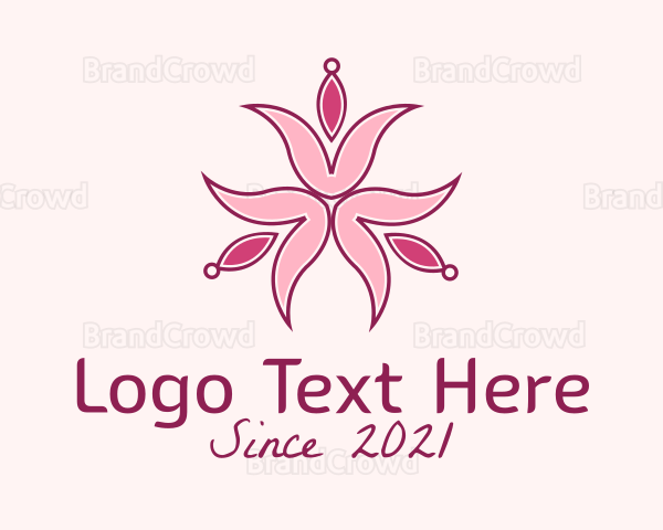 Pink Botanical Flower Logo