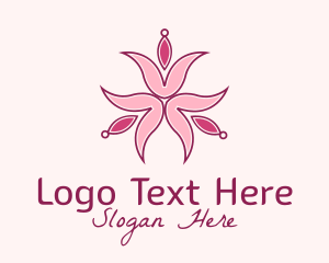 Pink Botanical Flower  Logo