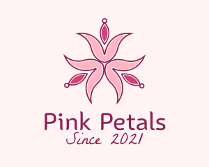 Pink Botanical Flower  logo design