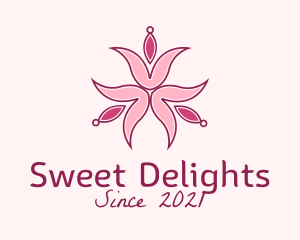 Pink Botanical Flower  logo design