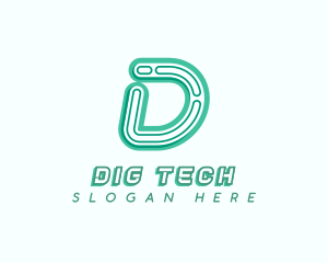 Business Tech Letter D logo design