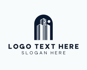 City - High Tower Building logo design