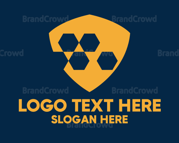 Orange Hexagon Shield Logo