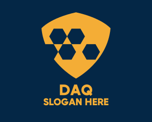 Orange Hexagon Shield  Logo