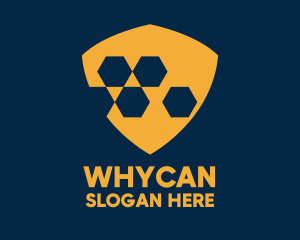 Software Developer - Orange Hexagon Shield logo design