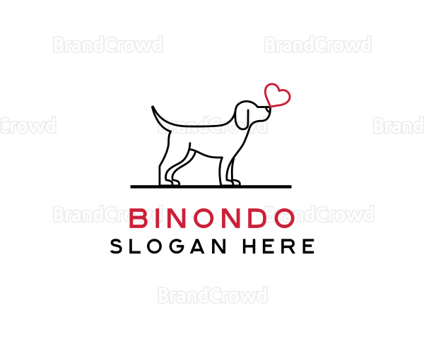 Simple Dog Love Logo