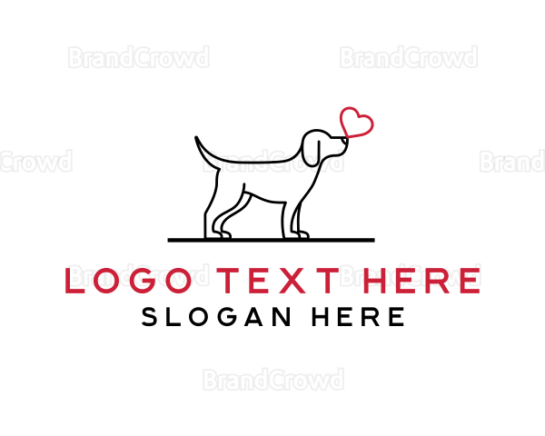 Simple Dog Love Logo