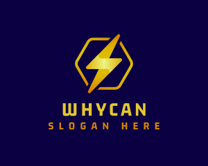 Lightning Bolt Hexagon Logo