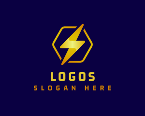 Volt - Lightning Bolt Hexagon logo design
