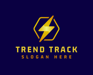 Lightning Bolt Hexagon logo design